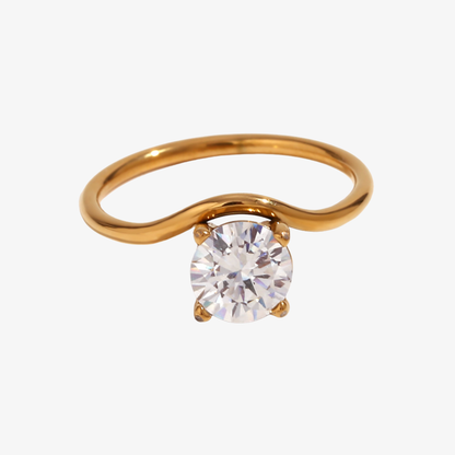 Aria Curved Diamond Gold Ring