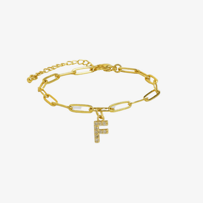 Paperclip Initial Letter Bracelet