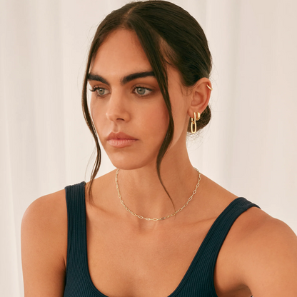 Paperclip Link Hoop Earrings