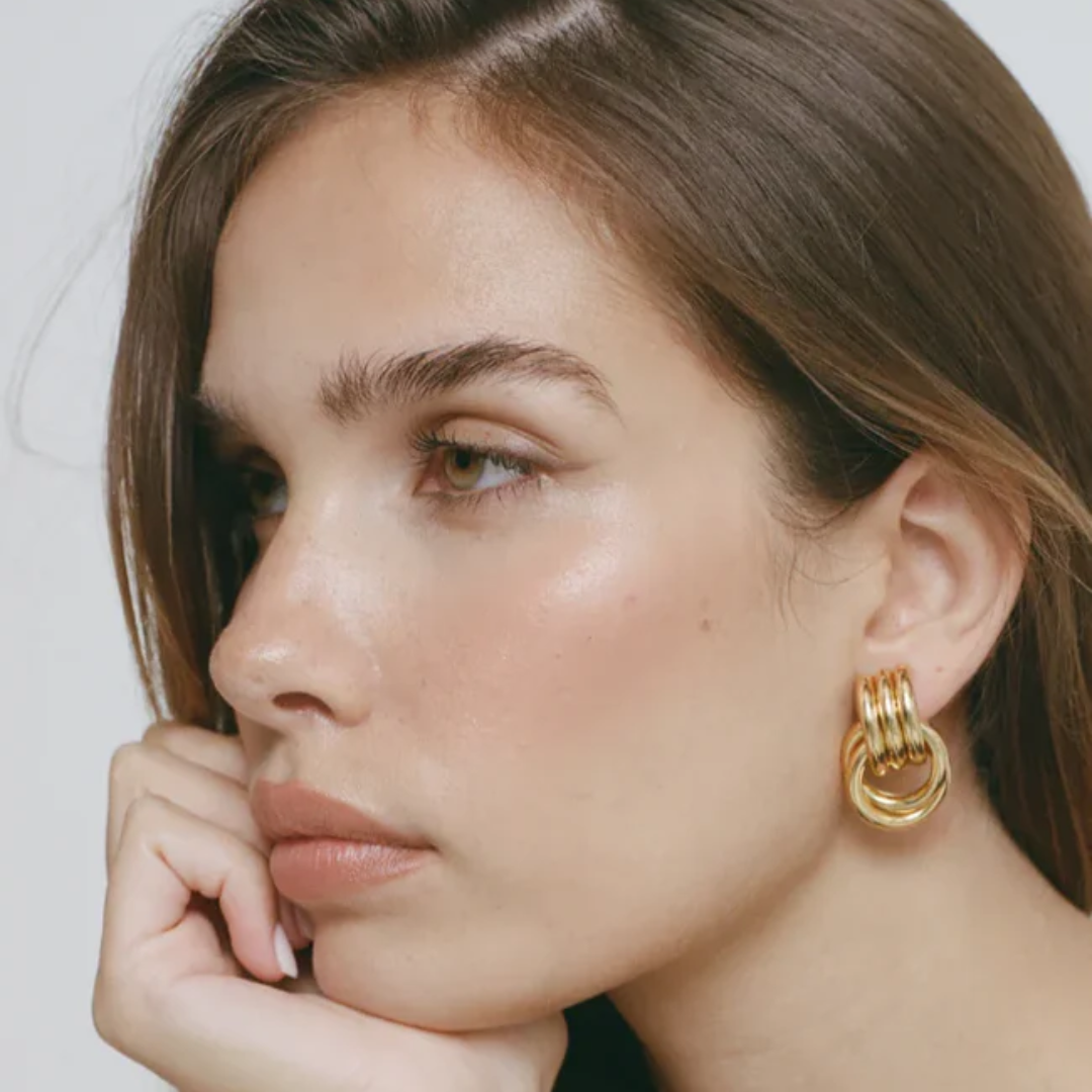 Gold Knot Hoop Earrings