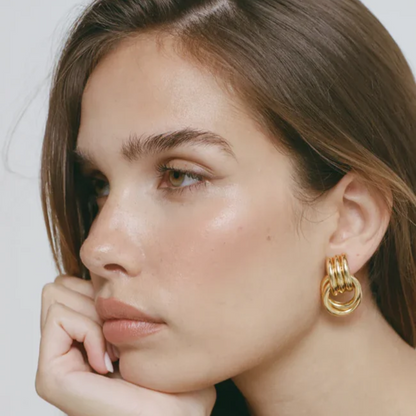 Gold Knot Hoop Earrings