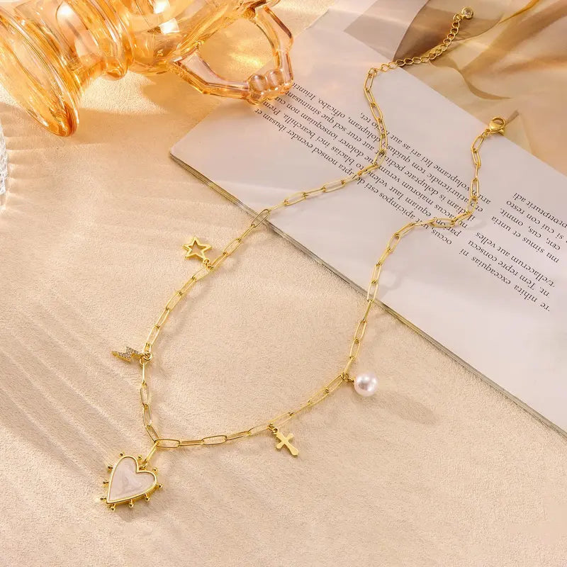 Paperclip Charm Detail Necklace