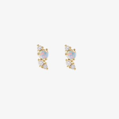 Opal Glow Flat Back Stud Earrings