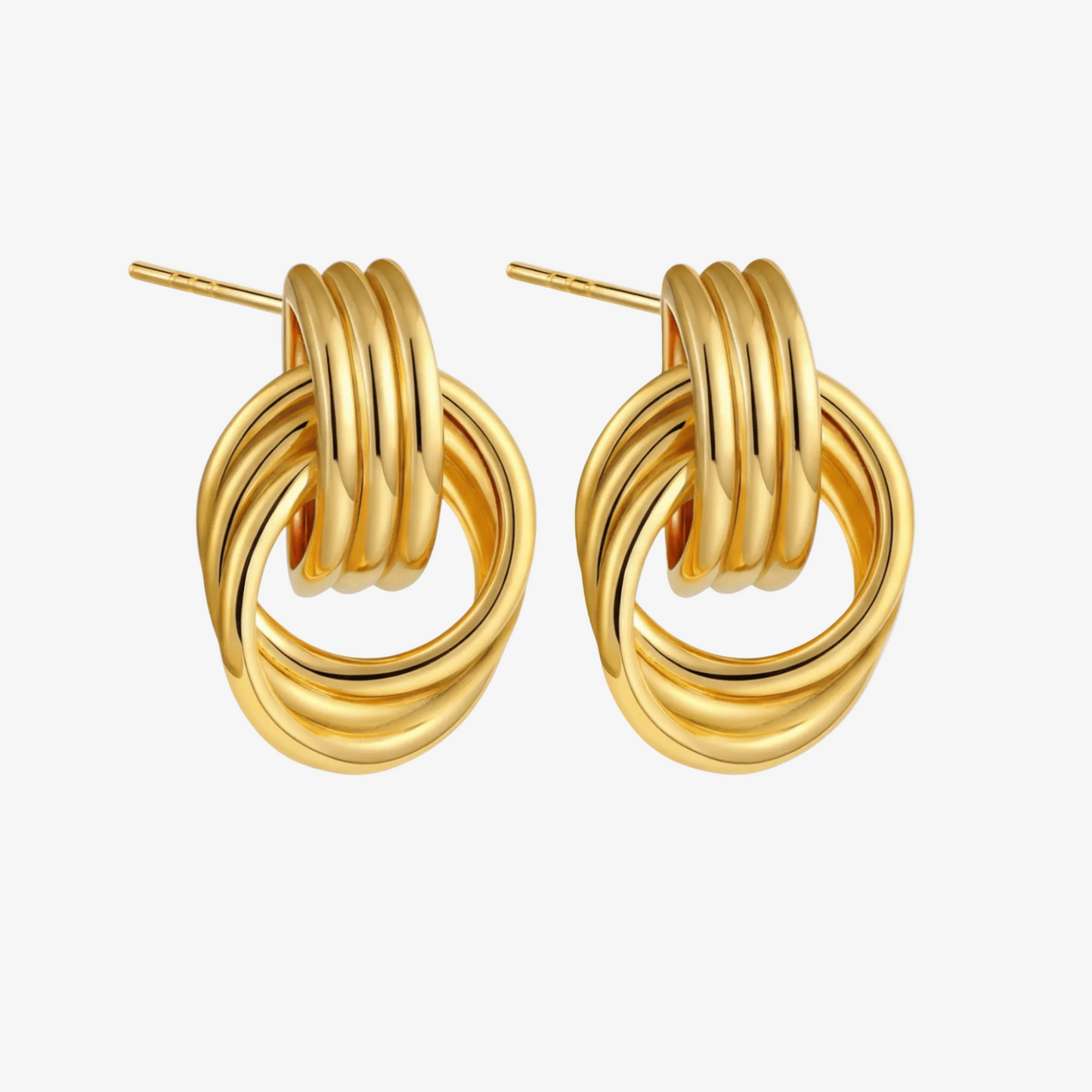 Gold Knot Hoop Earrings
