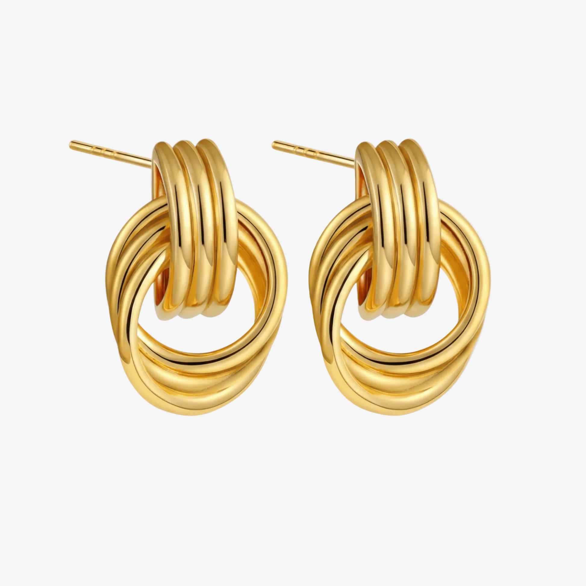 Gold Knot Hoop Earrings