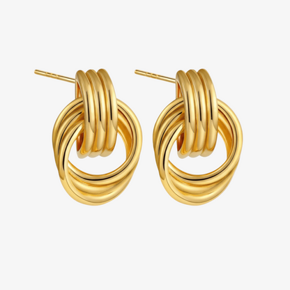 Gold Knot Hoop Earrings