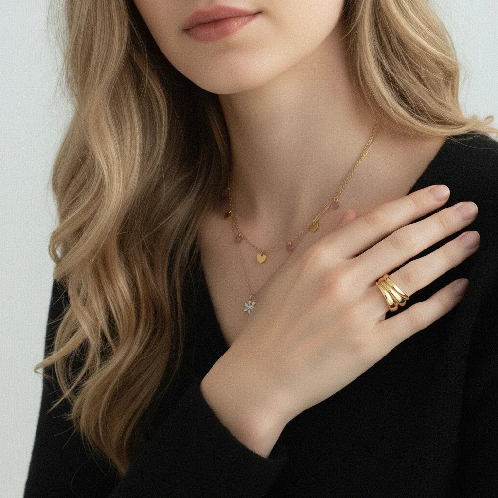 Gold Heart Charm Necklace