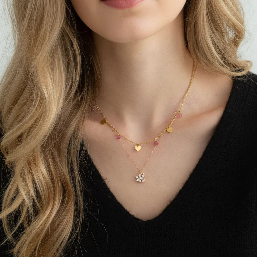Gold Heart Charm Necklace
