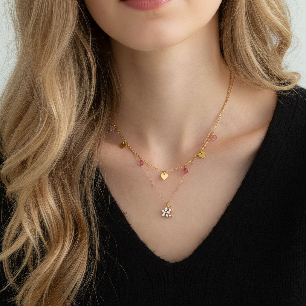 Gold Heart Charm Necklace