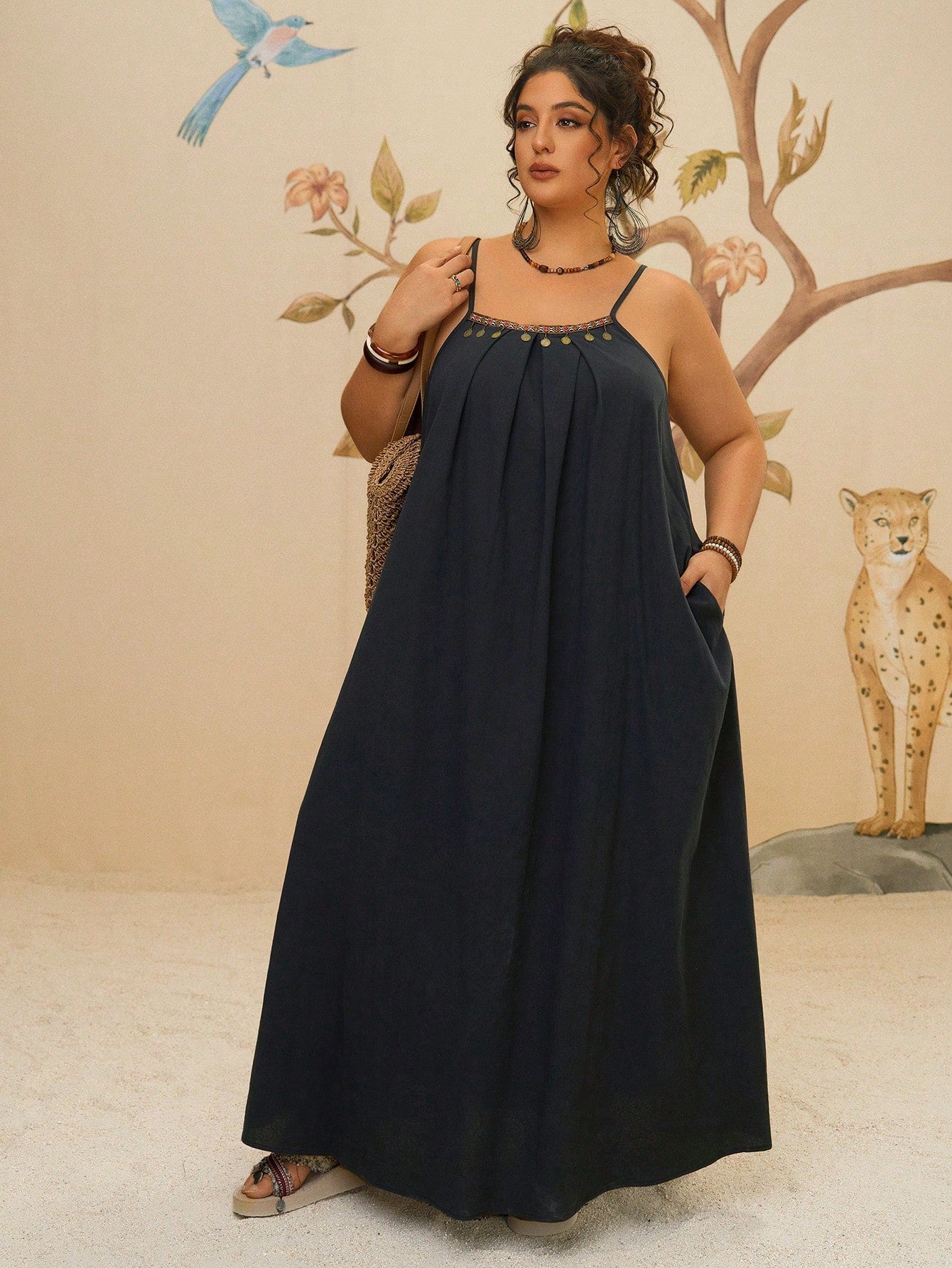 Alina Plus Size Boho Maxi Dress