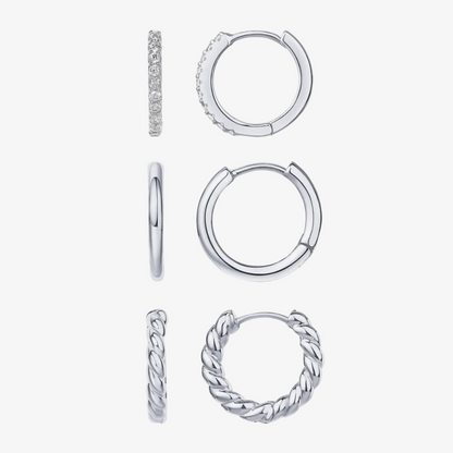 Aurora Trilogy Hoop Earrings Set