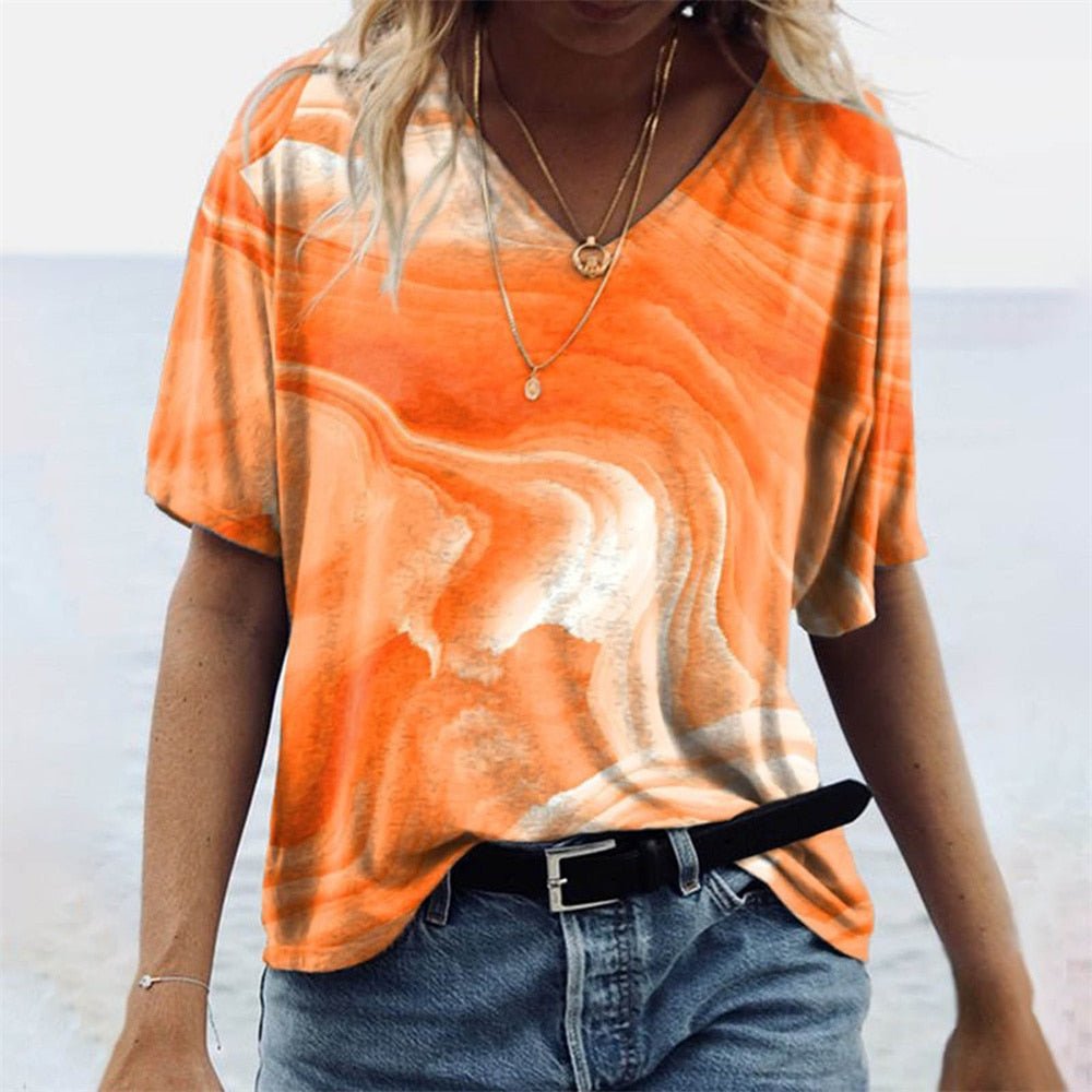 Boho Breeze V Neck Tee