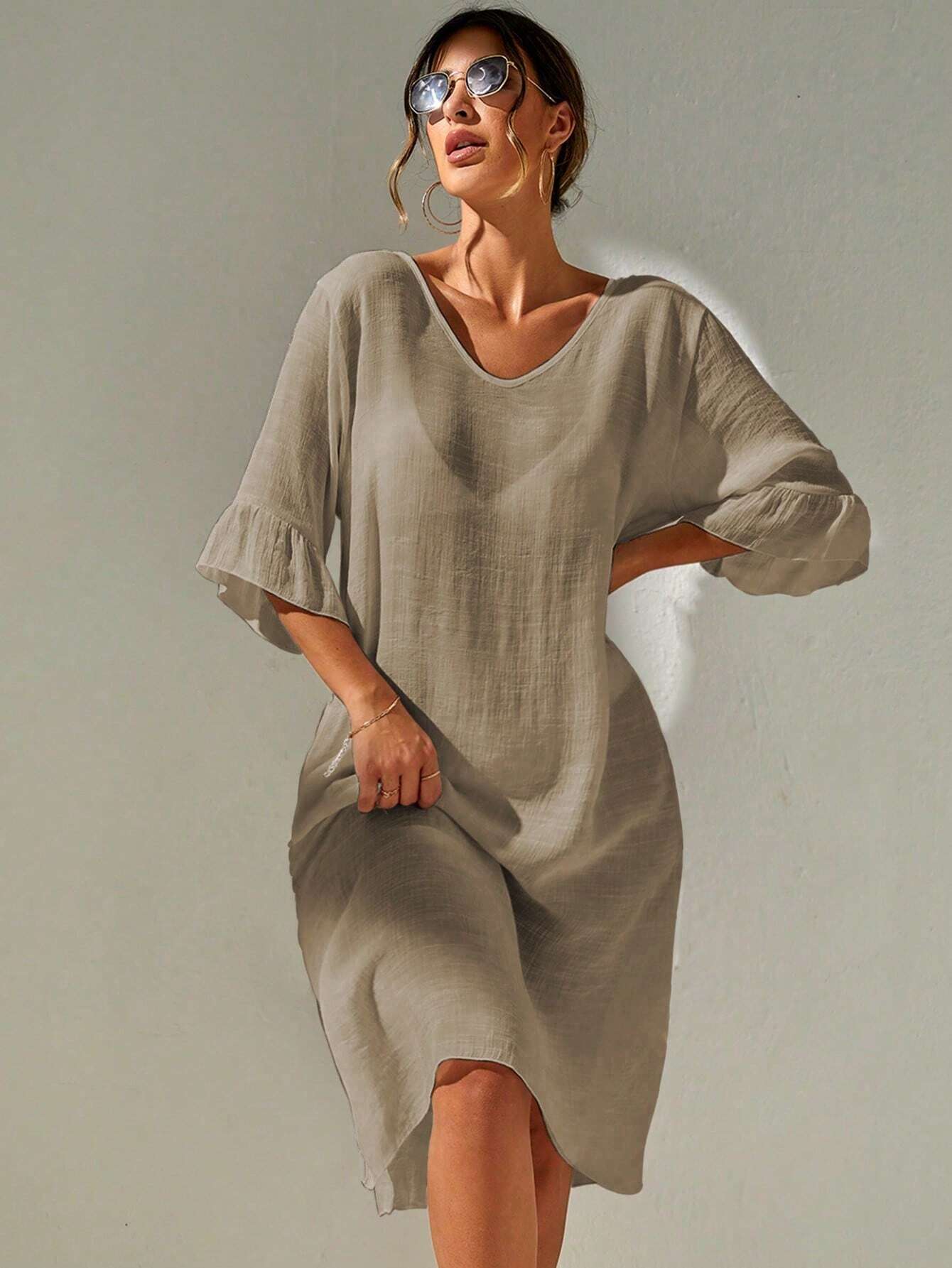 Breezy Tie Back Beach Maxi Dress