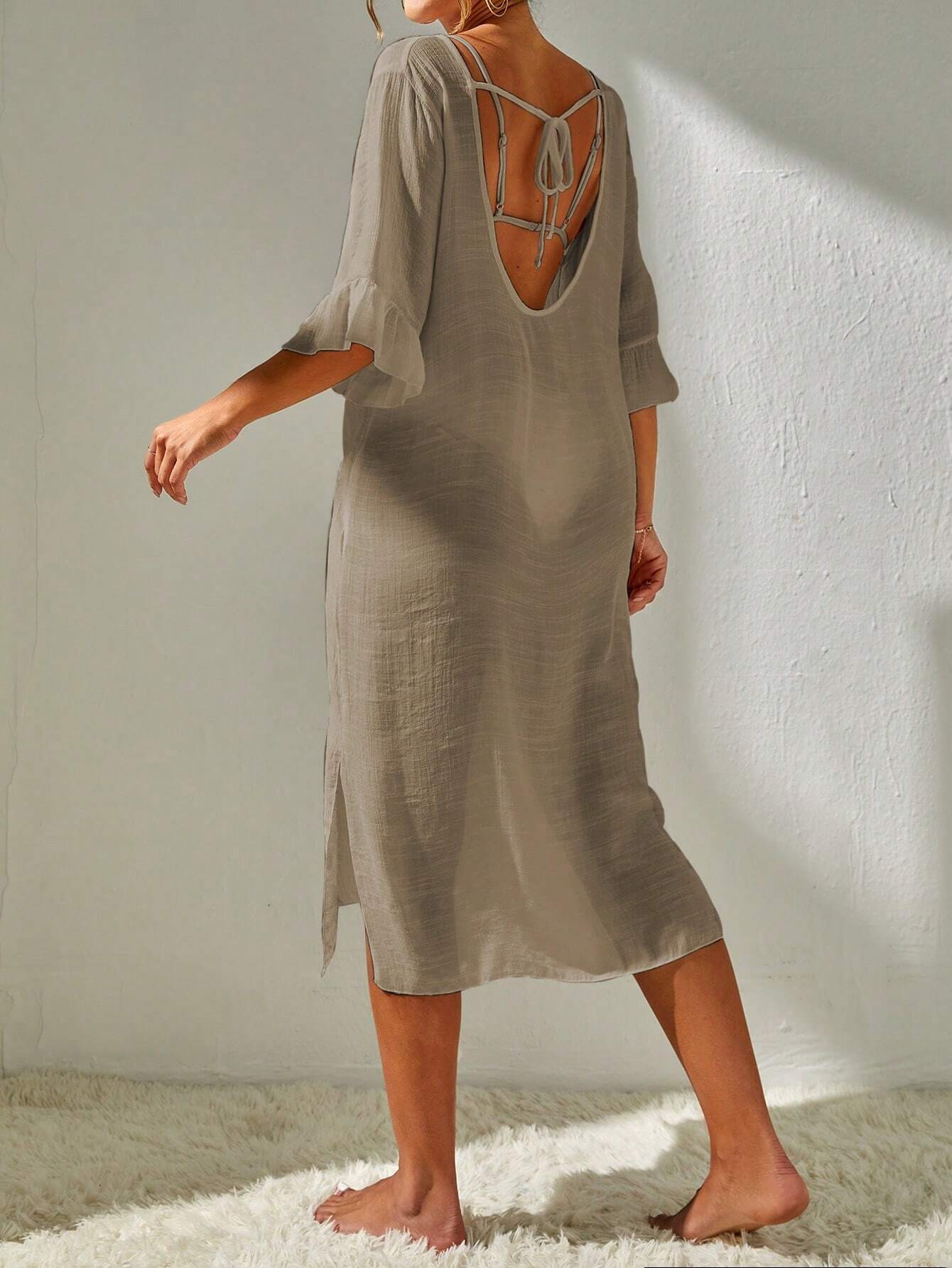 Breezy Tie Back Beach Maxi Dress