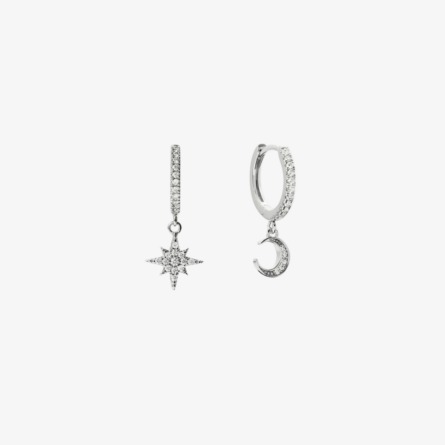 Celestial Star & Moon Hoop Earring Set