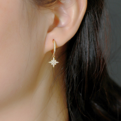 Celestial Star & Moon Hoop Earring Set
