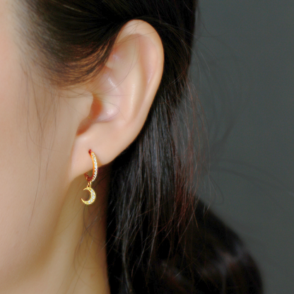 Celestial Star & Moon Hoop Earring Set