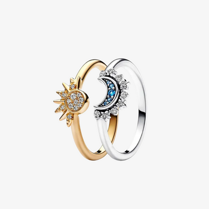 Celestial Sun & Moon Stackable Ring Set