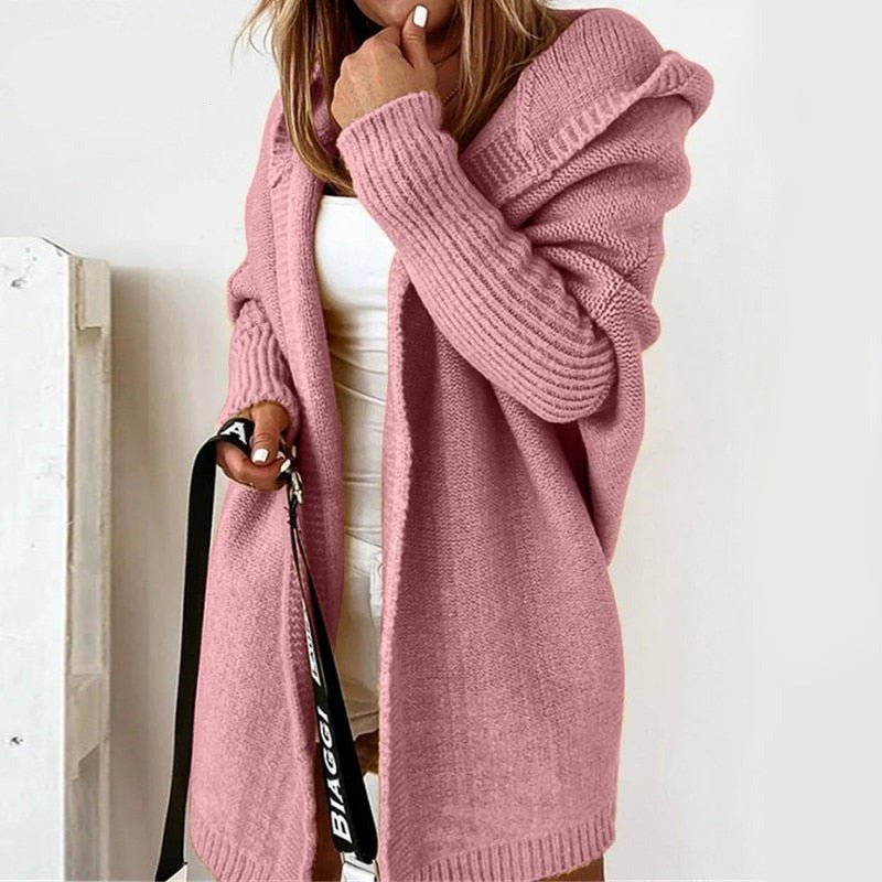 Cozy Oversized Hooded Knit Cardigan
