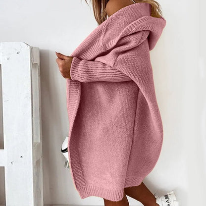 Cozy Oversized Hooded Knit Cardigan