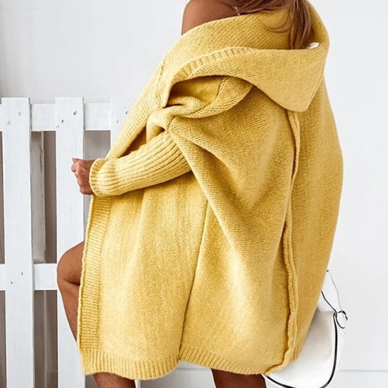 Cozy Oversized Hooded Knit Cardigan