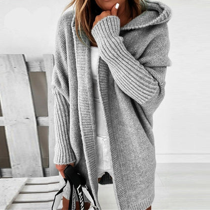 Cozy Oversized Hooded Knit Cardigan