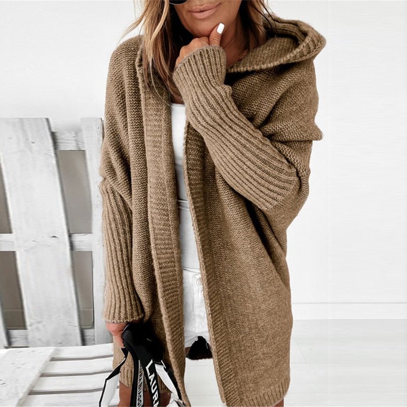 Cozy Oversized Hooded Knit Cardigan