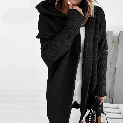 Cozy Oversized Hooded Knit Cardigan