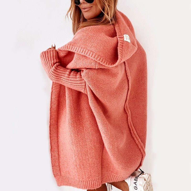 Cozy Oversized Hooded Knit Cardigan