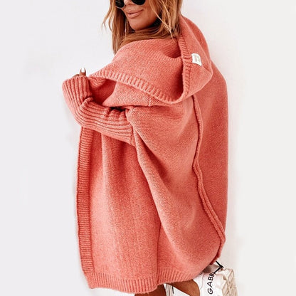 Cozy Oversized Hooded Knit Cardigan