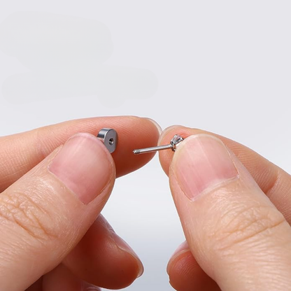 Cubic Zirconia Flat Back Stud Earrings Set