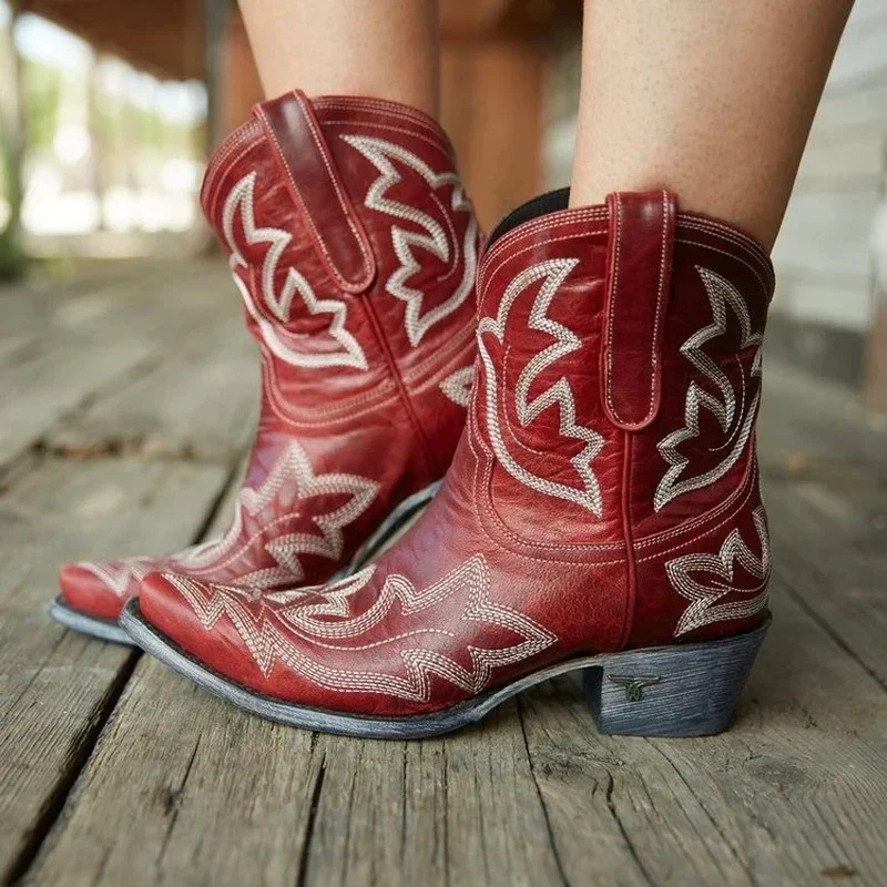 Desert Rose Embroidered Western Boots