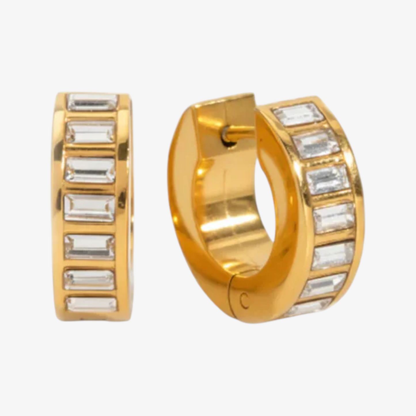 Sloane Baguette Huggies Earrings