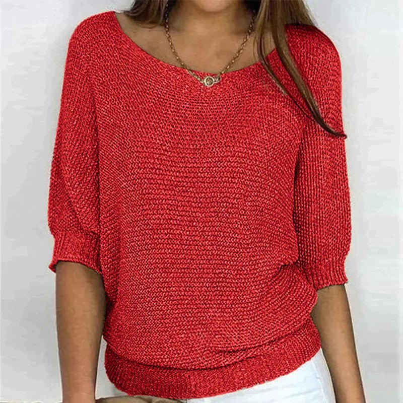 Effortless Wide Neck Knit Pullover