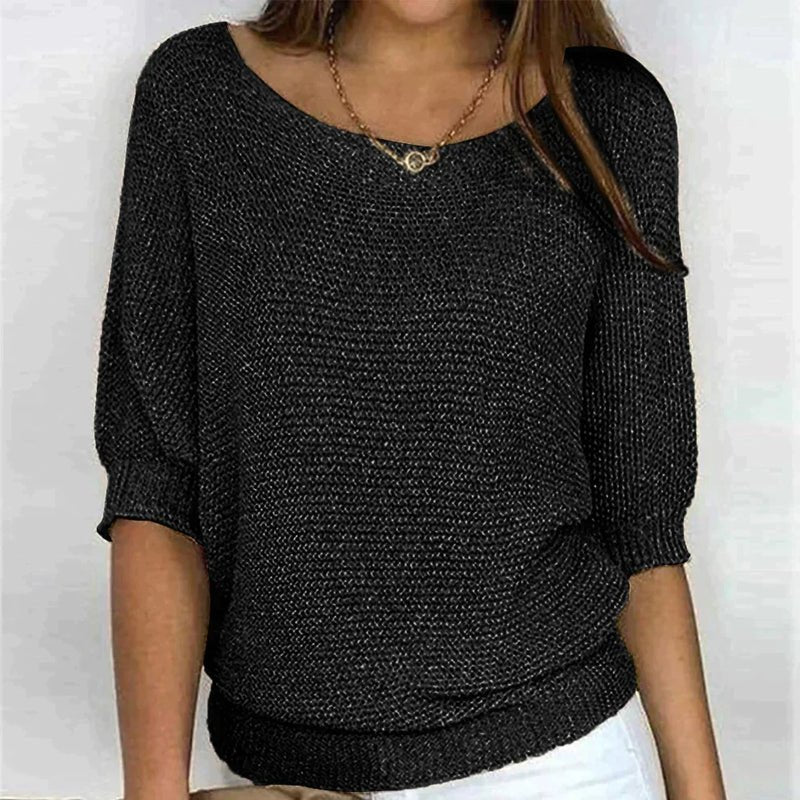 Effortless Wide Neck Knit Pullover