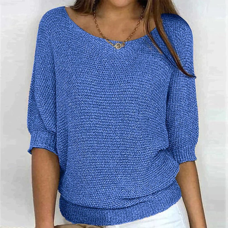 Effortless Wide Neck Knit Pullover