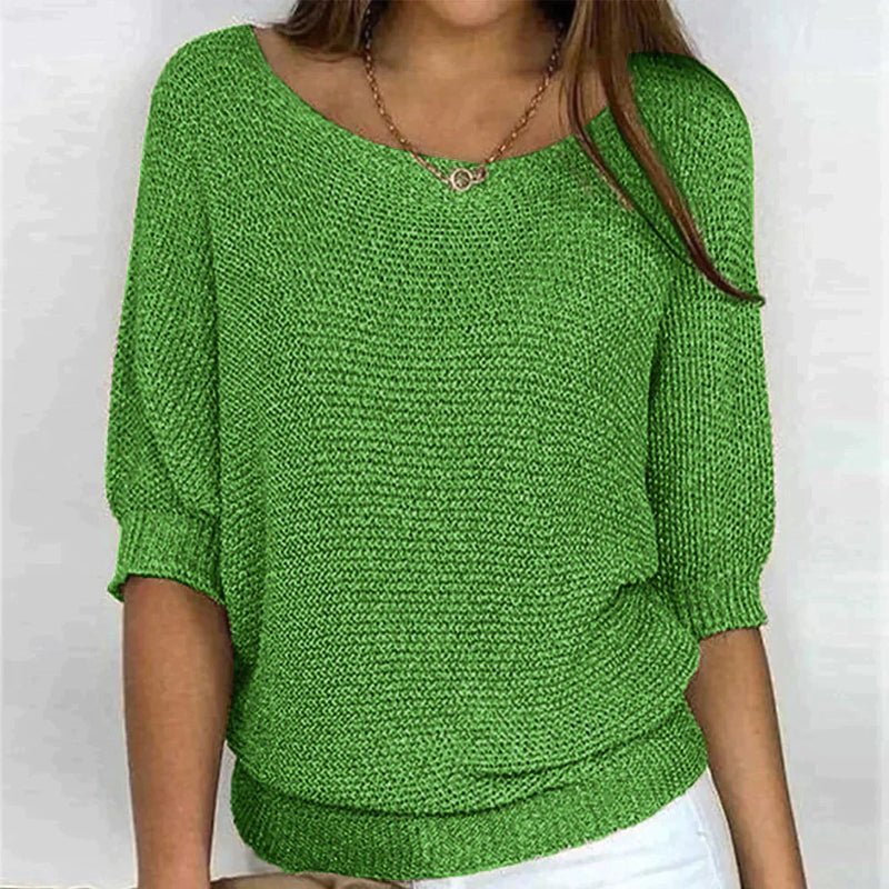 Effortless Wide Neck Knit Pullover