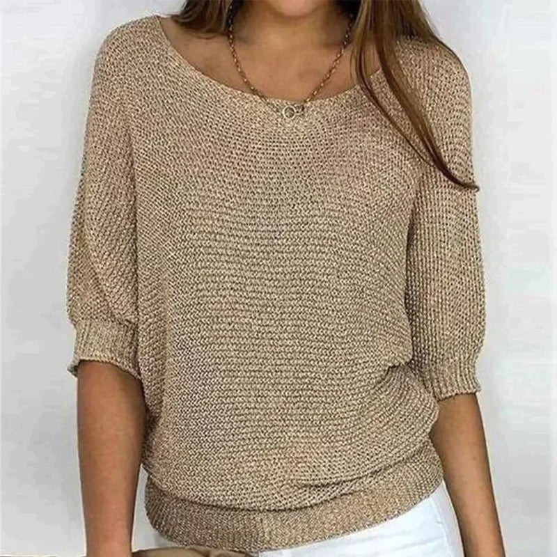 Effortless Wide Neck Knit Pullover