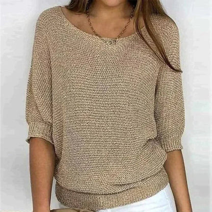 Effortless Wide Neck Knit Pullover