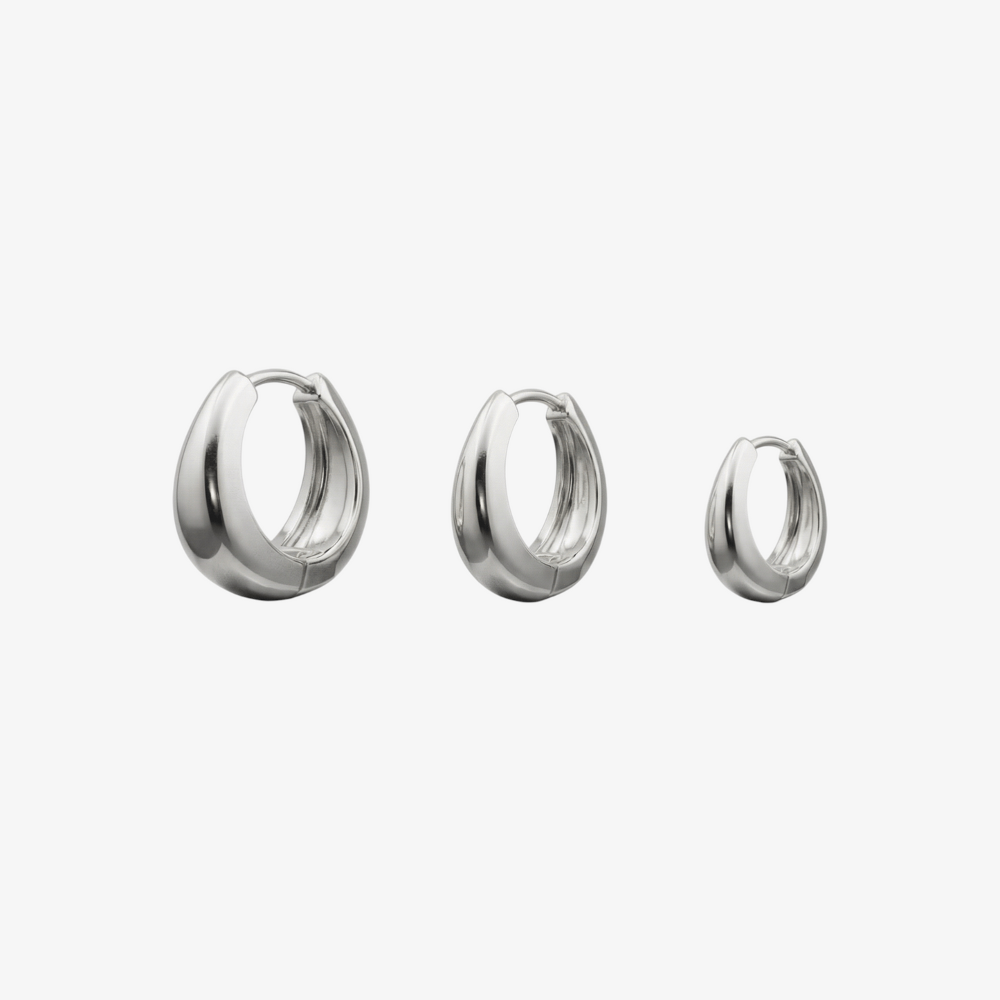 Essential Chunky Hoop Earrings Trio Set