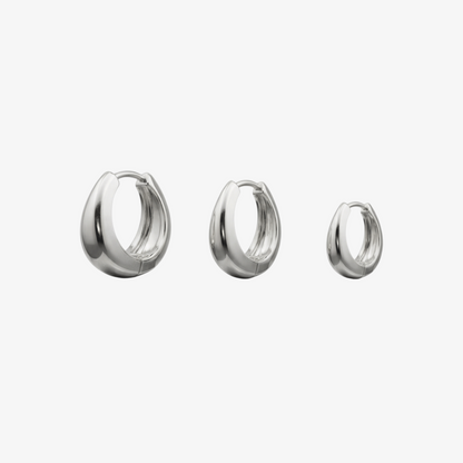 Essential Chunky Hoop Earrings Trio Set