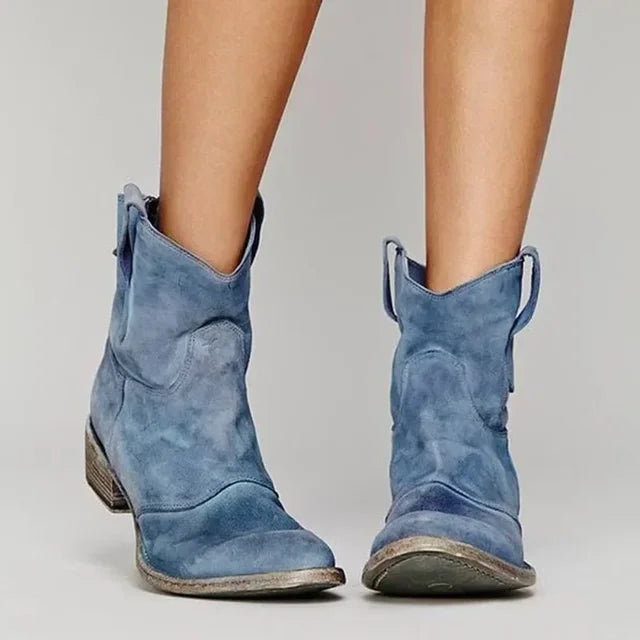Everyday Suede Western Ankle Boots