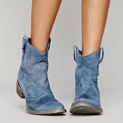 Everyday Suede Western Ankle Boots