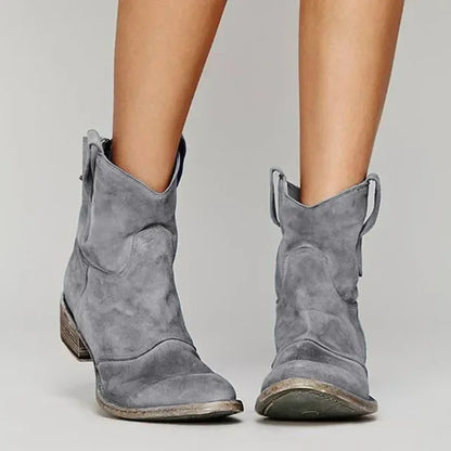 Everyday Suede Western Ankle Boots