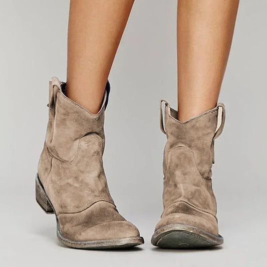Everyday Suede Western Ankle Boots