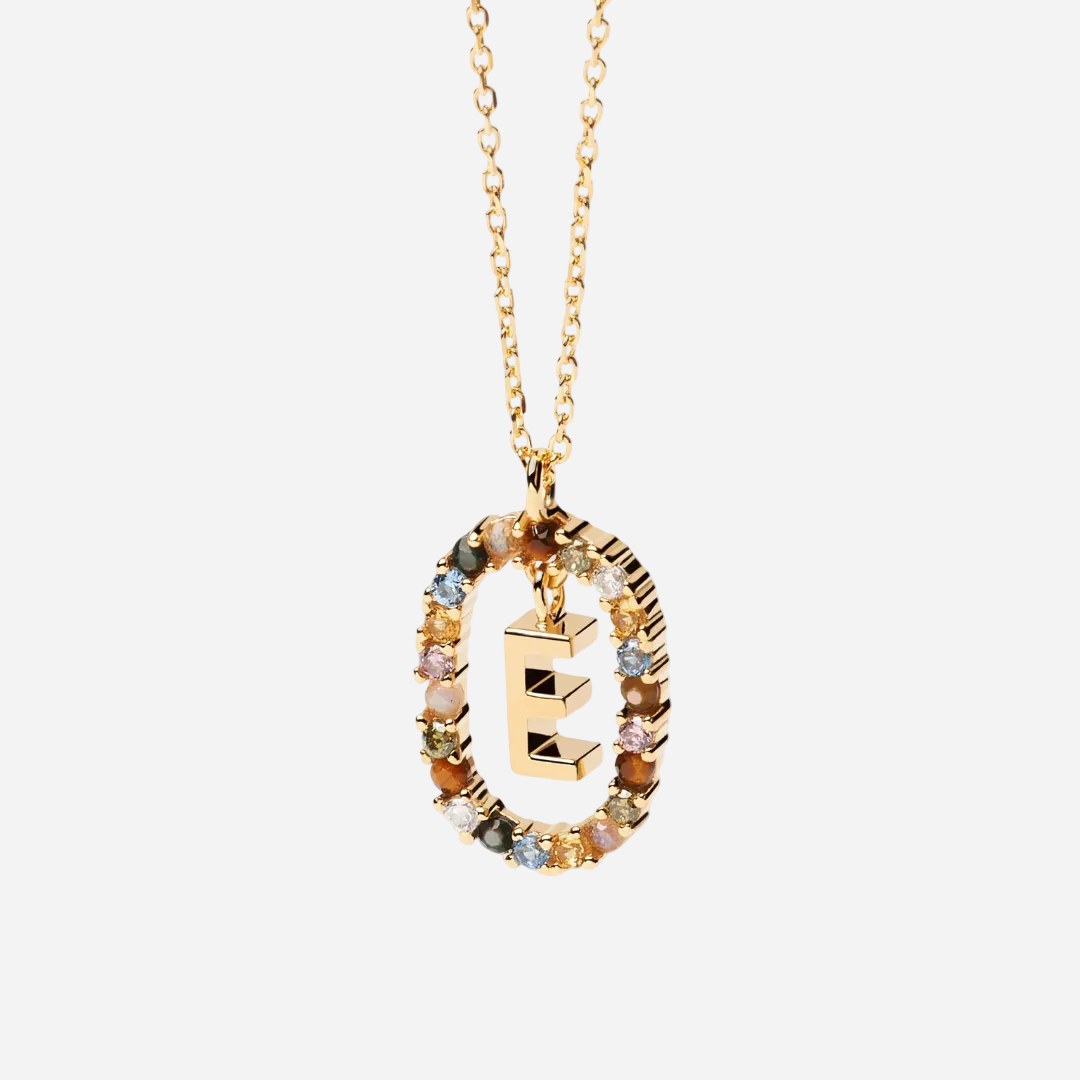 Gemstone Initial Necklace