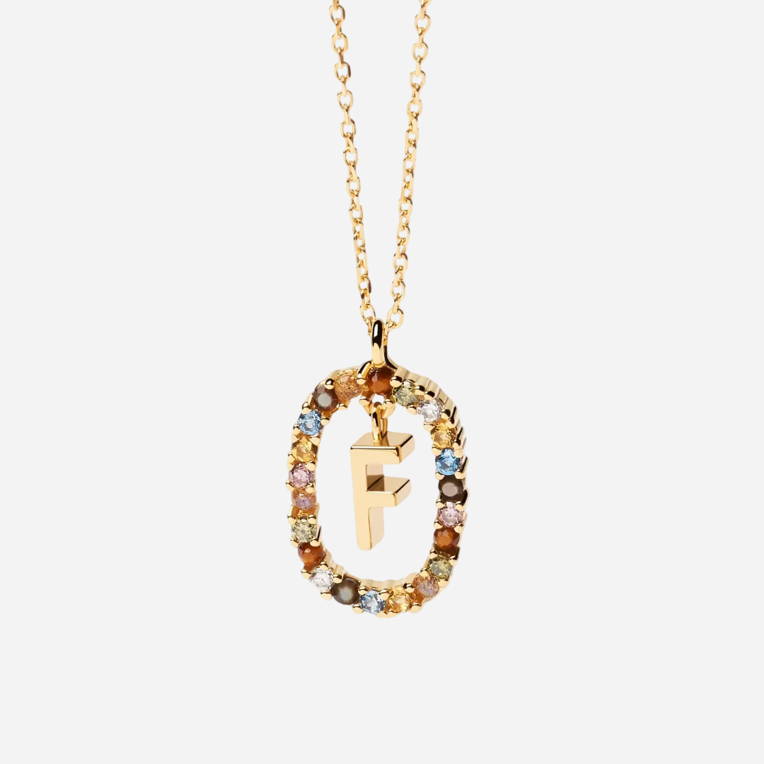 Gemstone Initial Necklace