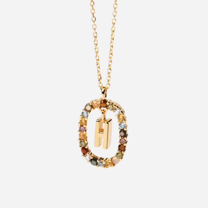 Gemstone Initial Necklace