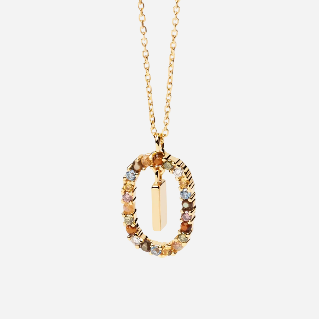 Gemstone Initial Necklace