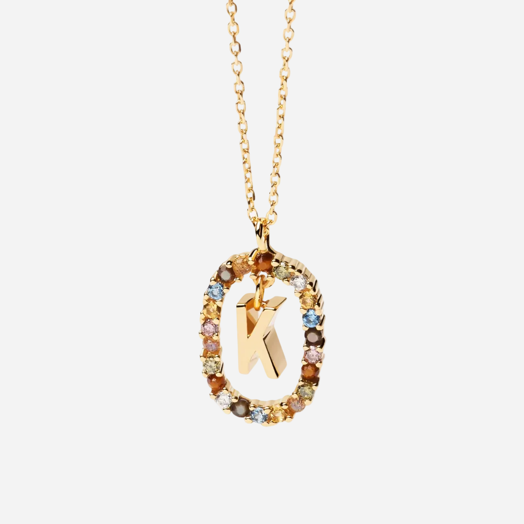 Gemstone Initial Necklace